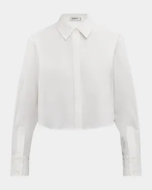 SIMKHAI RENATA CROPPED BUTTON DOWN SHIRT