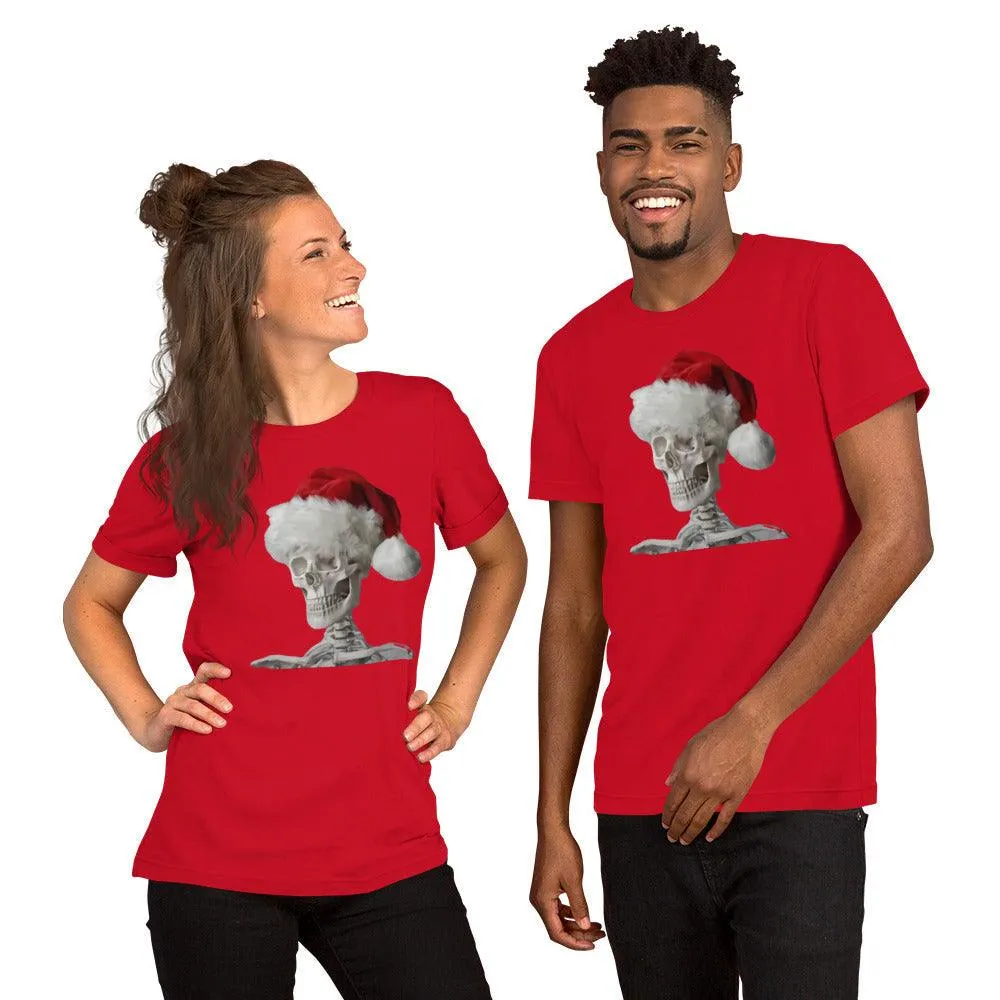 Skeleton Santa Halloween Christmas Confused Holiday Unisex t-shirt