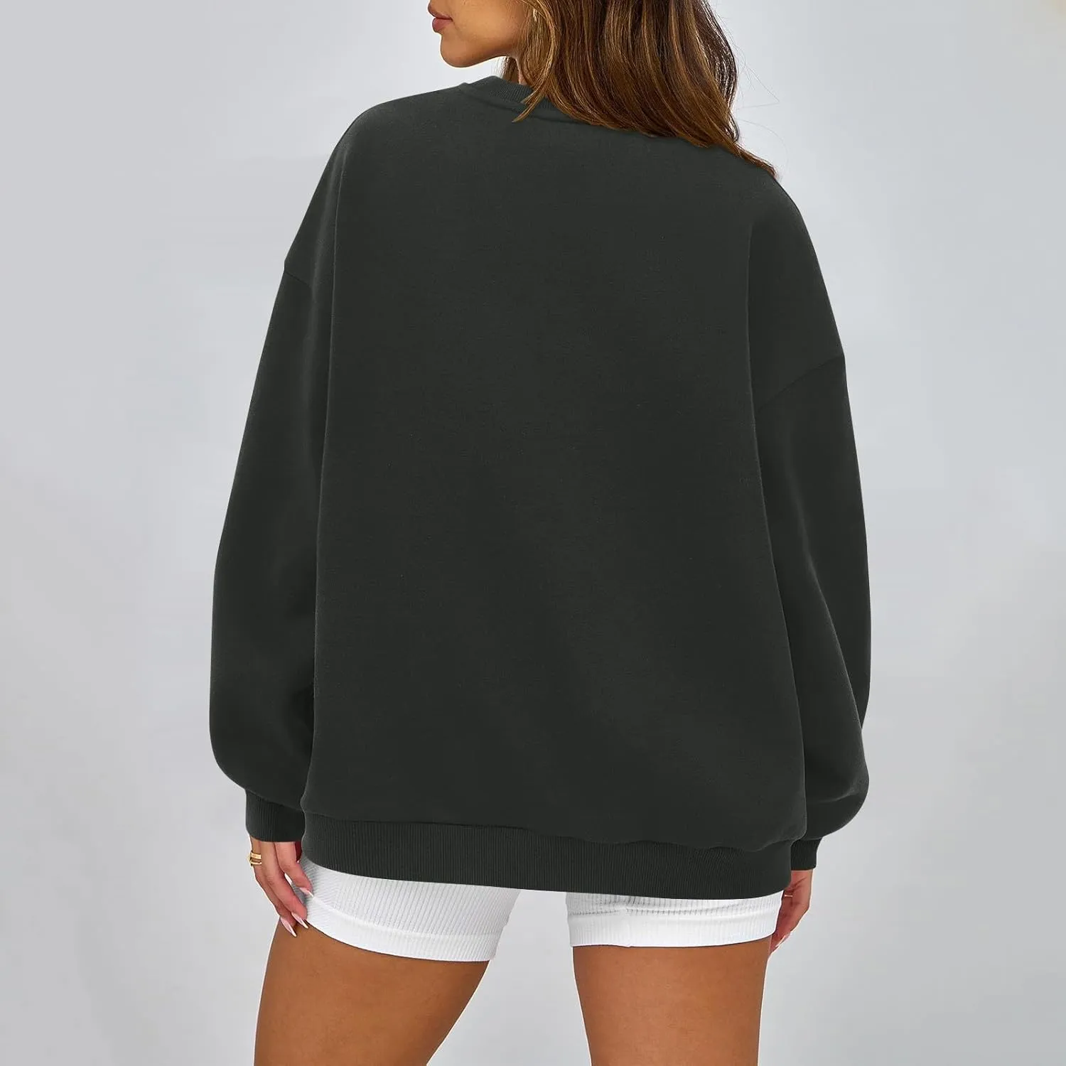 Sweatshirts For Women Oversized Crewneck Long Sleeve Hoodie Pullover Trendy Solid Fall Winter Clothes 2024