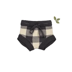 The Gingham Knit Bloomer - Steel
