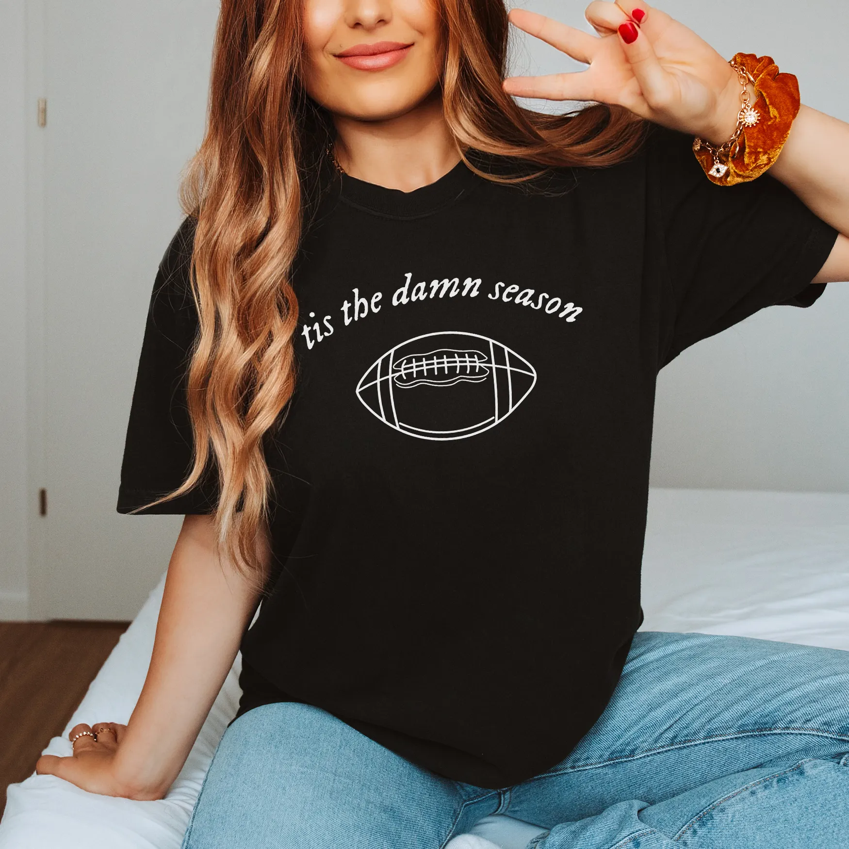 Tis The Damn Season Football Tee or Crewneck