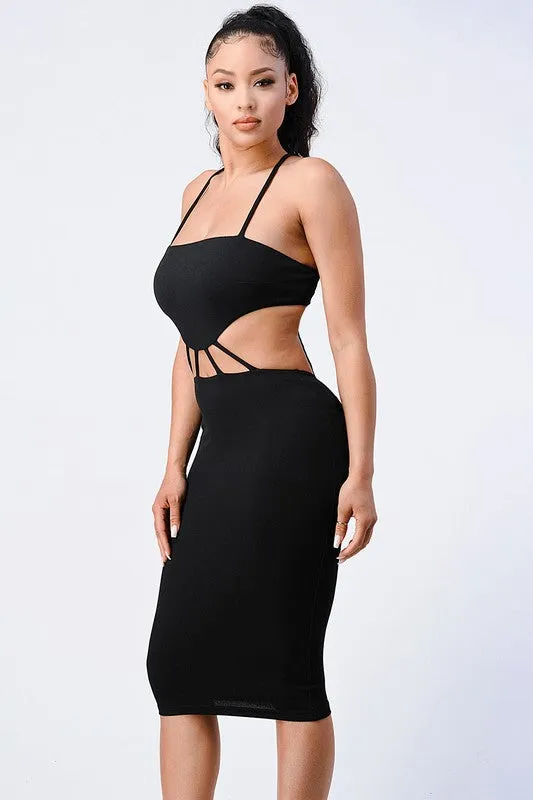 TRENDY LACED BACK CUT-OUT DRESS