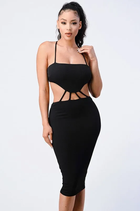 TRENDY LACED BACK CUT-OUT DRESS