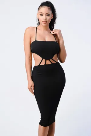 TRENDY LACED BACK CUT-OUT DRESS