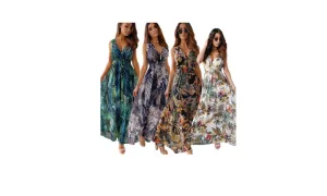 Trendy Print Backless Dress