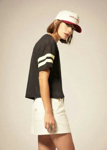 Varsity Football Mesh T-Shirt | Washed Black