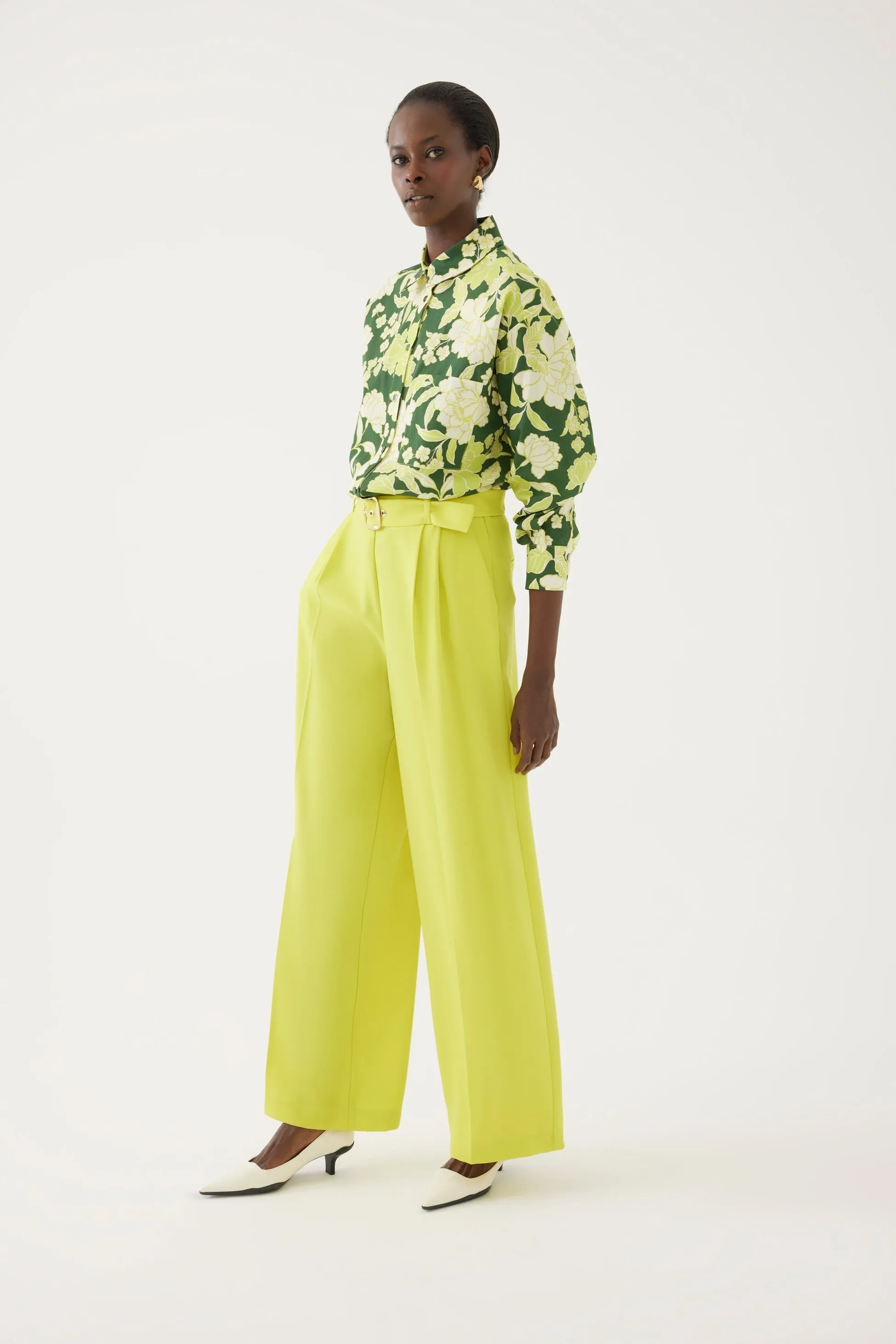Wide Leg Pants with Belt