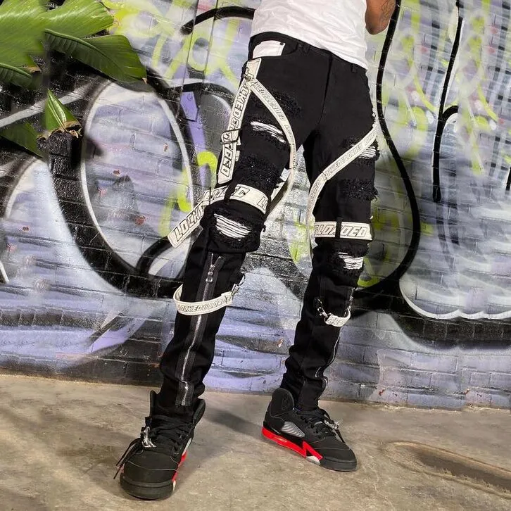 WLS Streetwear Stacked Jeans Urban Pants