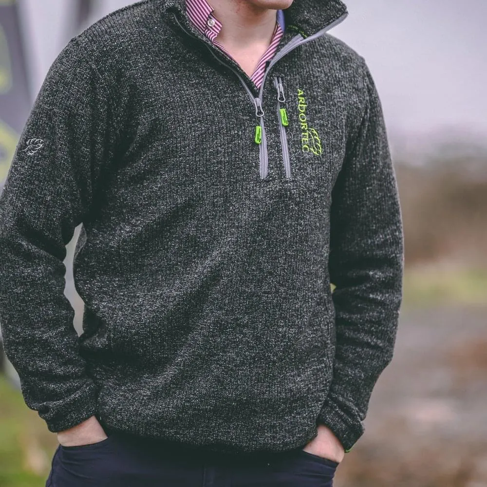 Wolf Half-Zip Knitted Fleece Grey