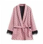 Women jacket for women fashion suit jacket with fringed print
