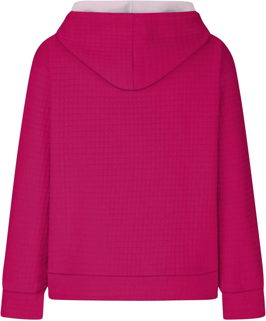 Womens Hoodies Casual Long Sleeve Drawstring Waffle Pullover Tops Loose Hooded Sweatshirt with Pocket