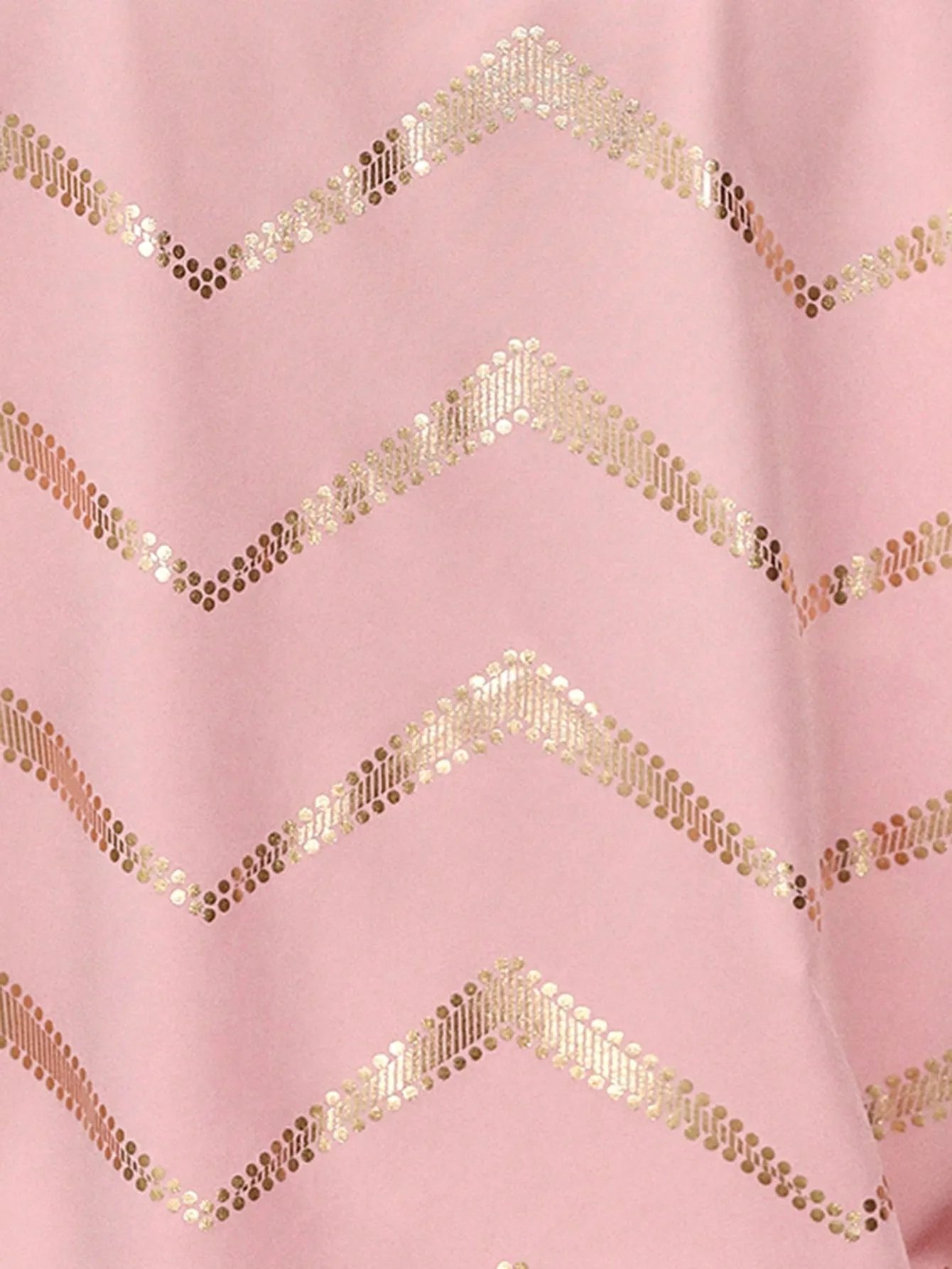 Women'S Lantern Sleeve Shirt With Gold Printed Pattern
