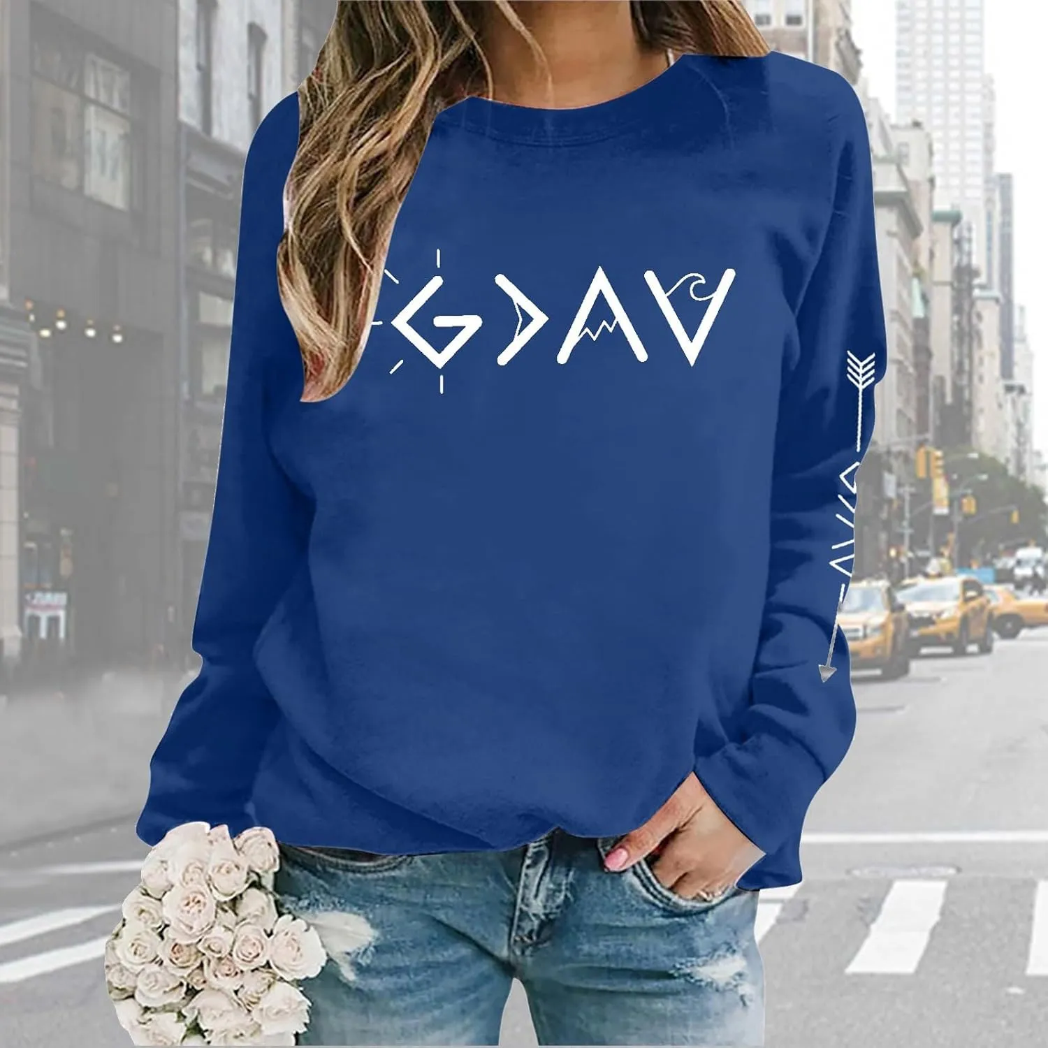 Womens Sweatshirt Trendy Casual Comfort Tshirts Drop Shoulder Long Sleeve Round Neck Oversized Sweatshirts Outfits