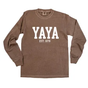 Yaya - EST. (Select Your Year) - LONG SLEEVE COMFORT COLORS TEE