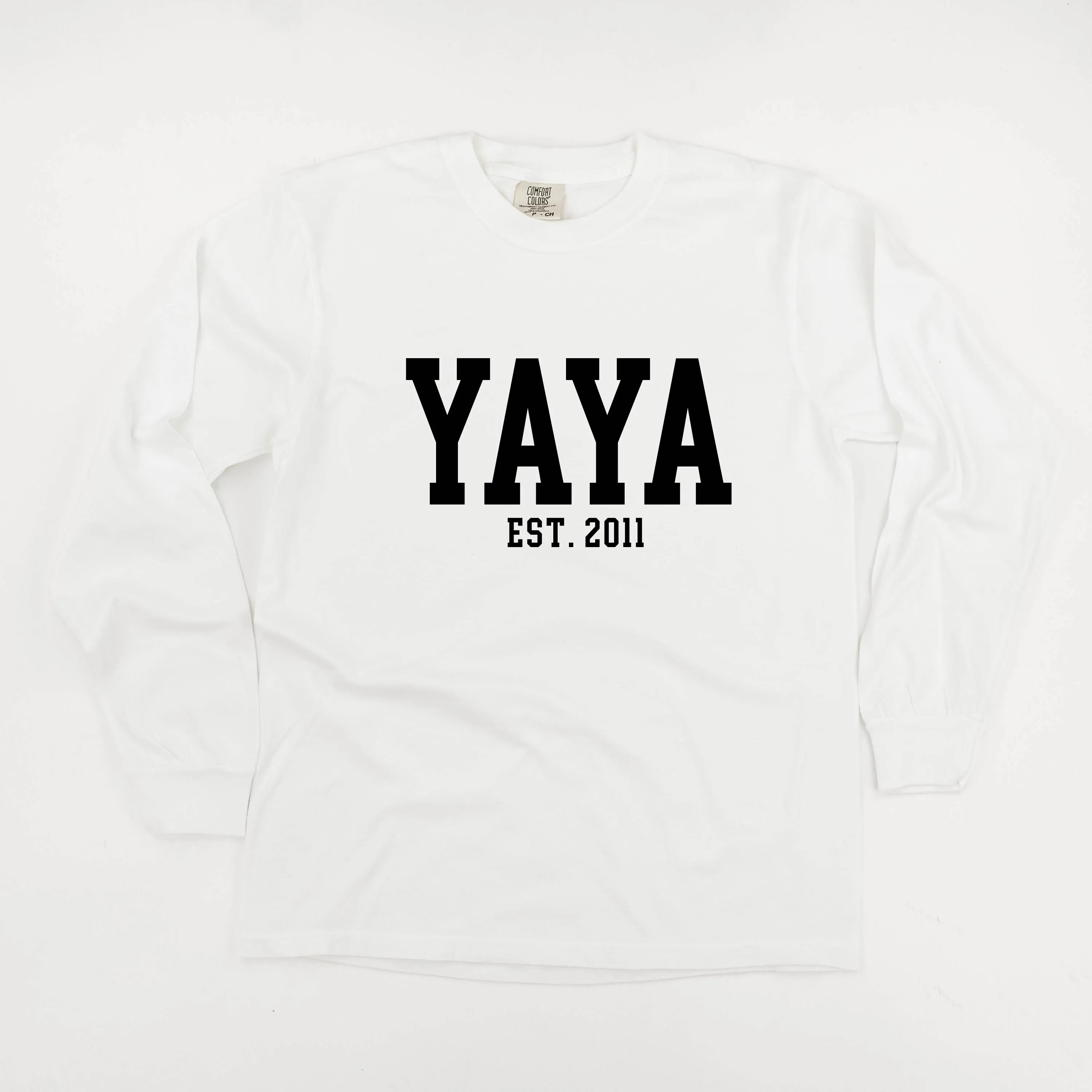 Yaya - EST. (Select Your Year) - LONG SLEEVE COMFORT COLORS TEE