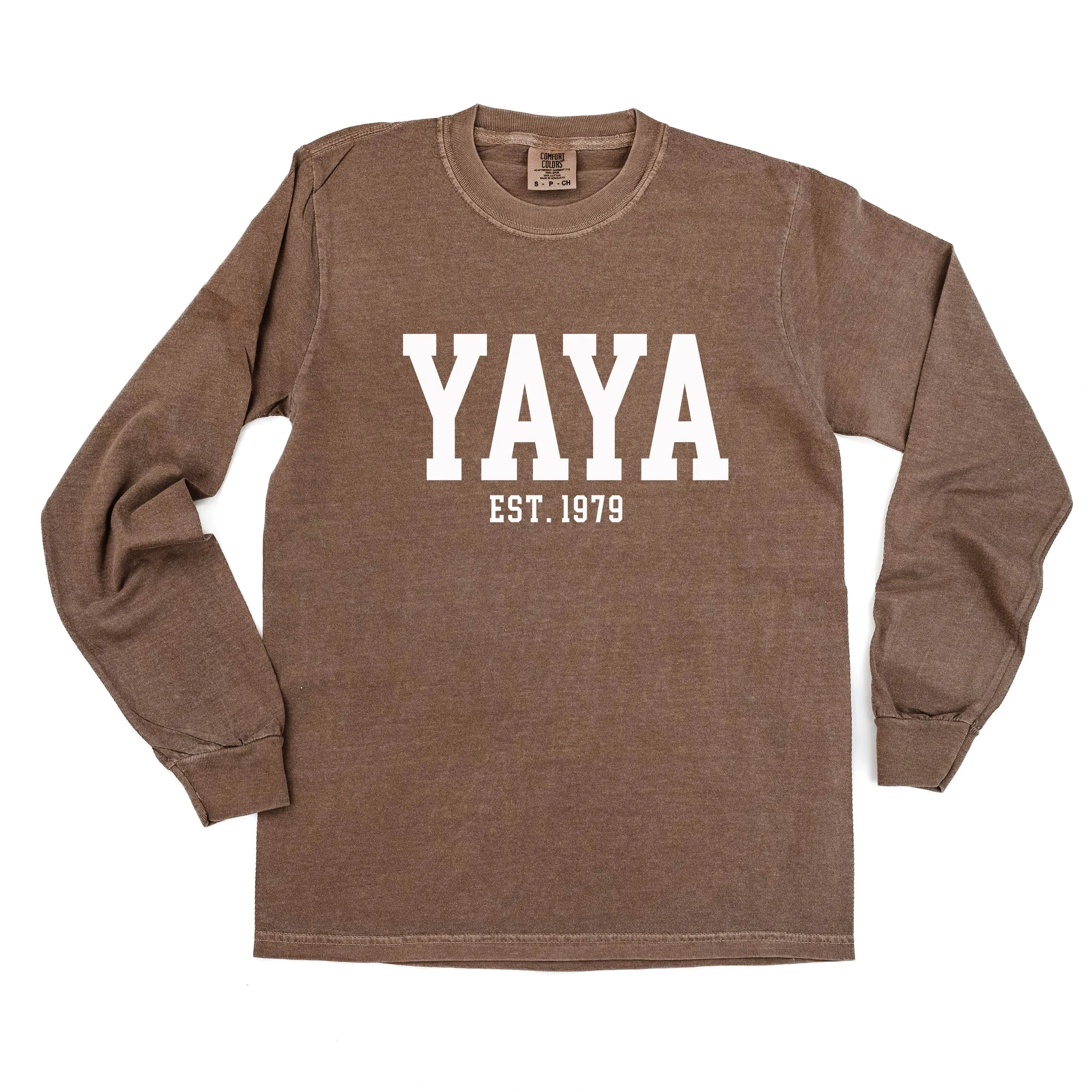 Yaya - EST. (Select Your Year) - LONG SLEEVE COMFORT COLORS TEE