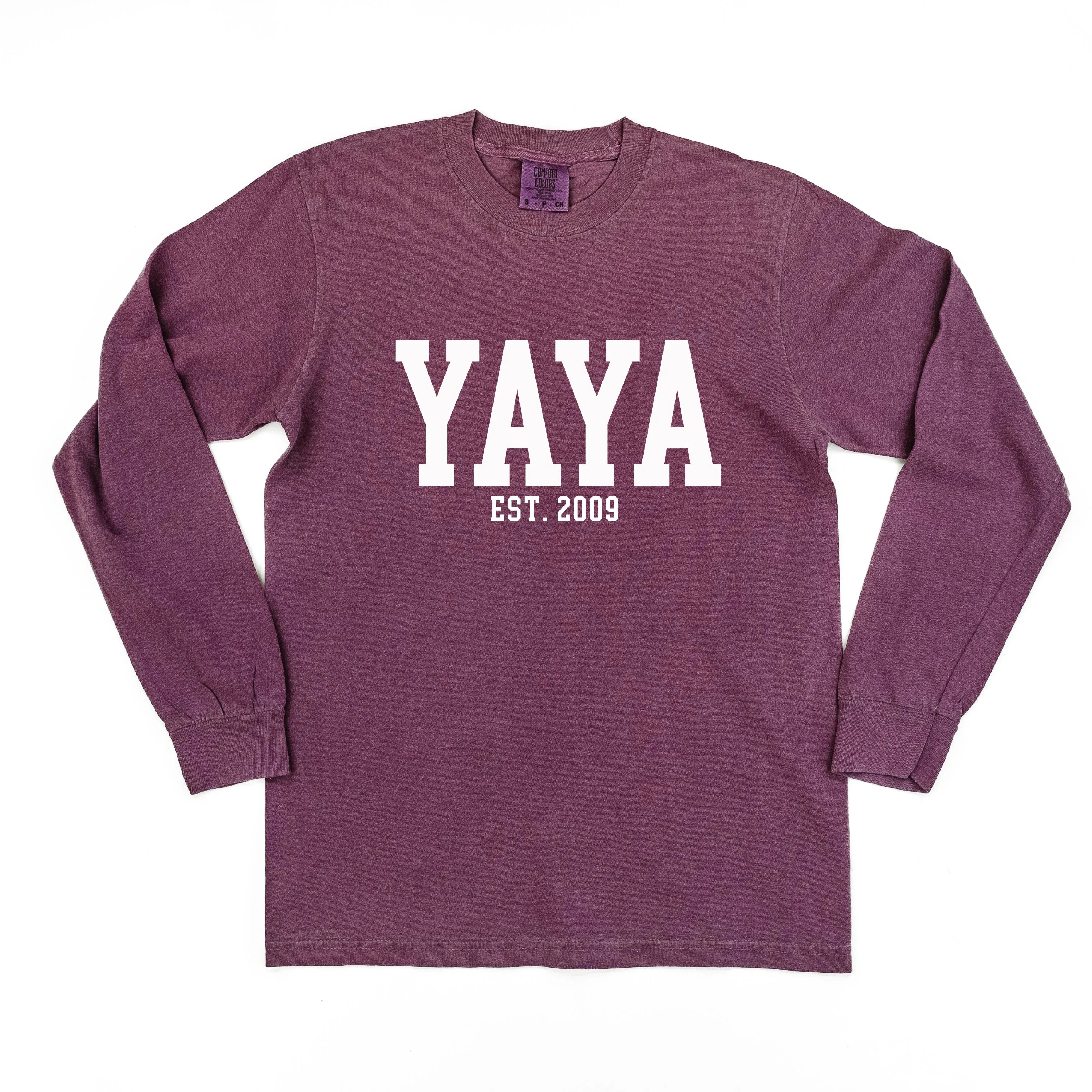 Yaya - EST. (Select Your Year) - LONG SLEEVE COMFORT COLORS TEE