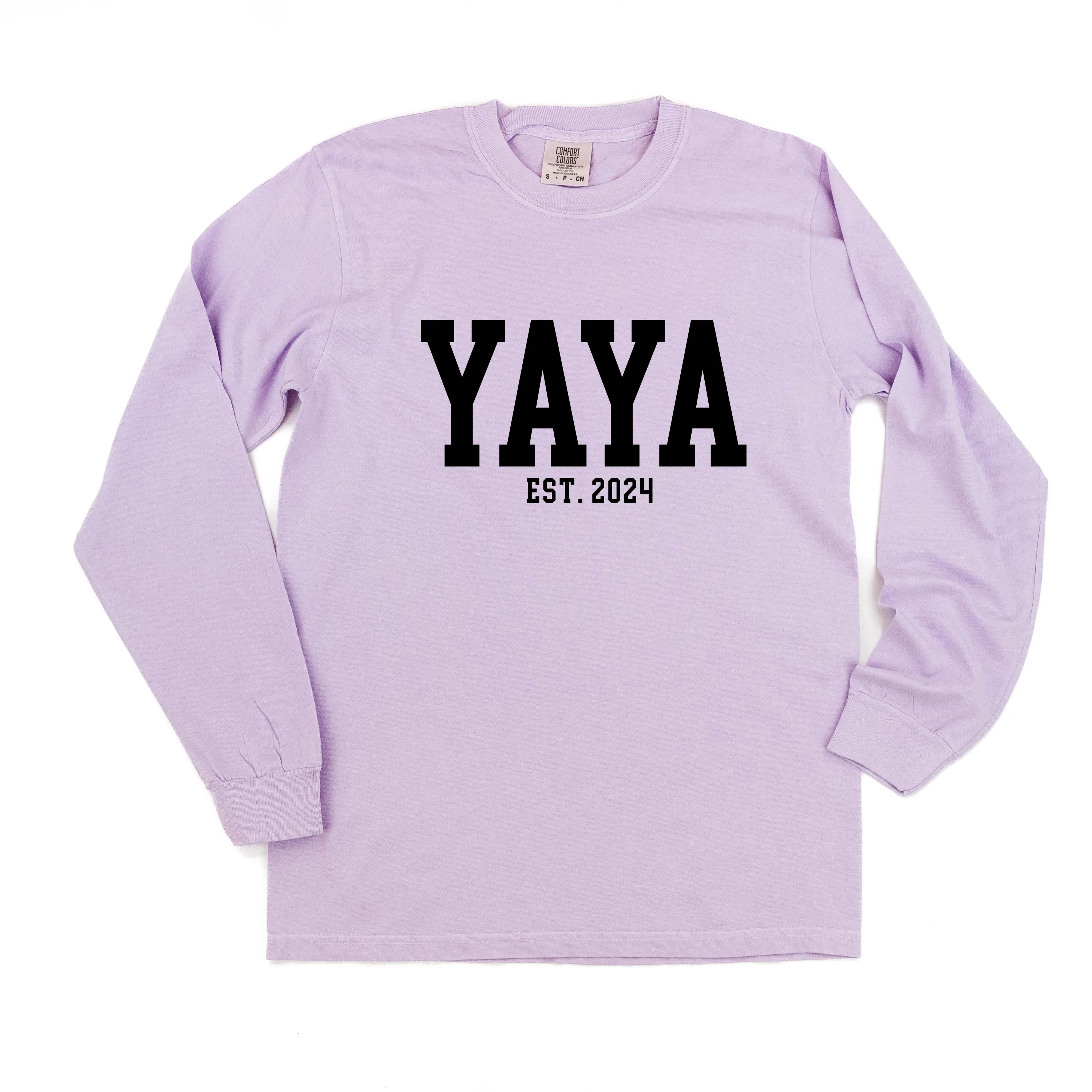 Yaya - EST. (Select Your Year) - LONG SLEEVE COMFORT COLORS TEE