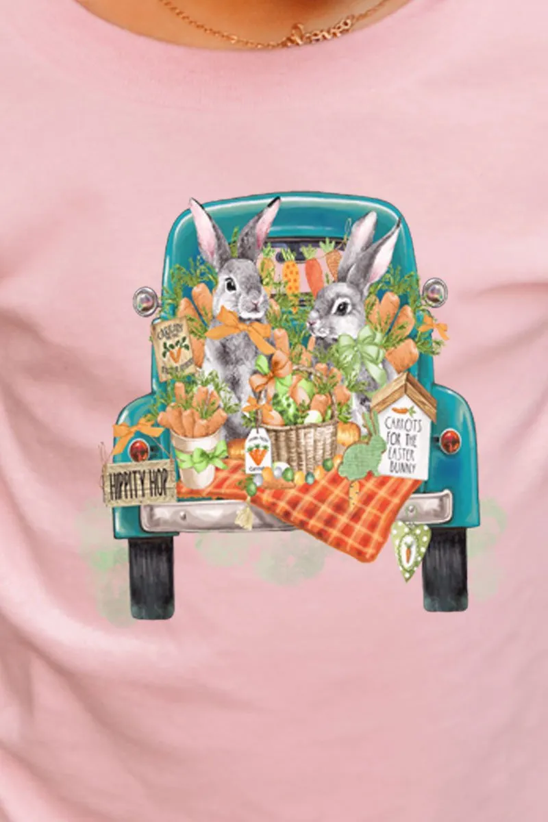 Youth Hippity Hop Bunny Truck Short Sleeve Relaxed Fit T-Shirt
