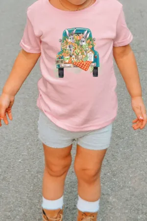 Youth Hippity Hop Bunny Truck Short Sleeve Relaxed Fit T-Shirt