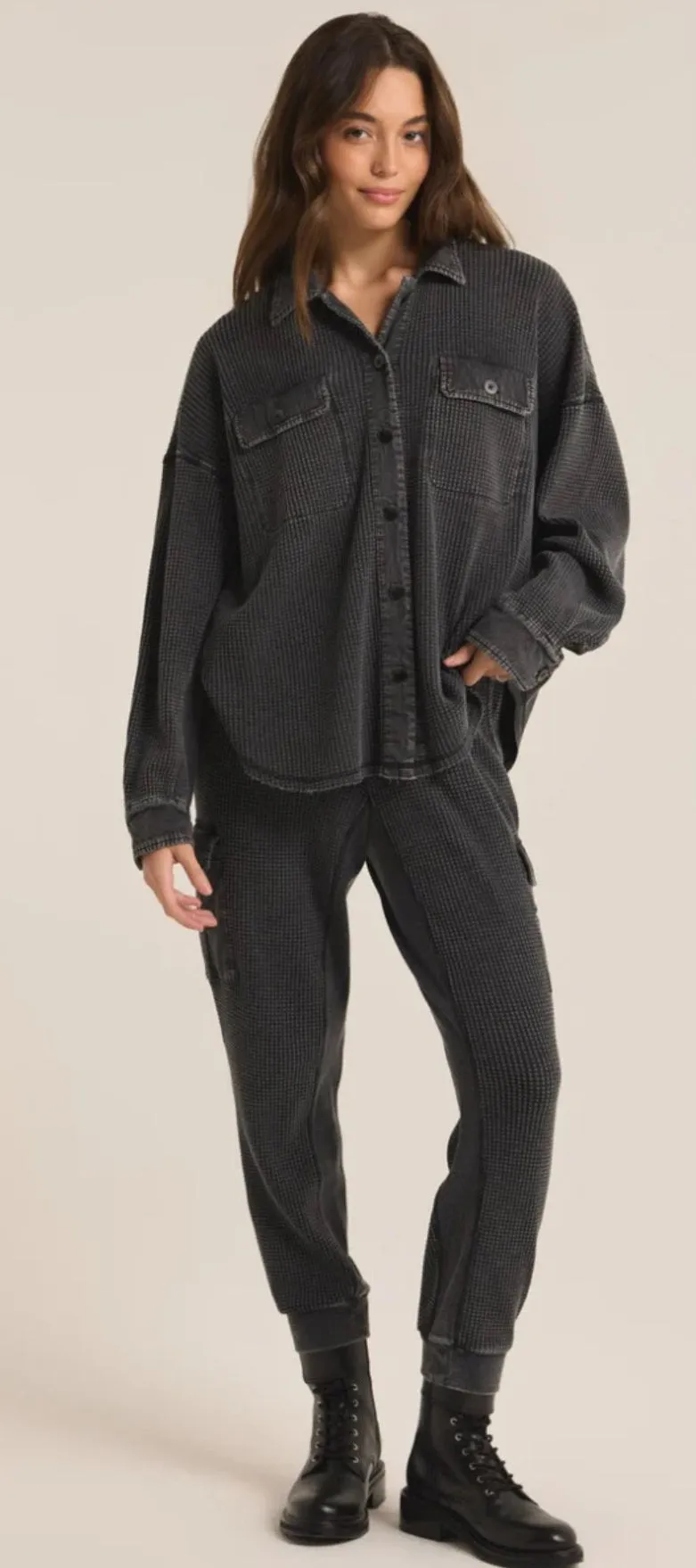 ZSUPPLY Niles Waffle Cargo Pant in Black